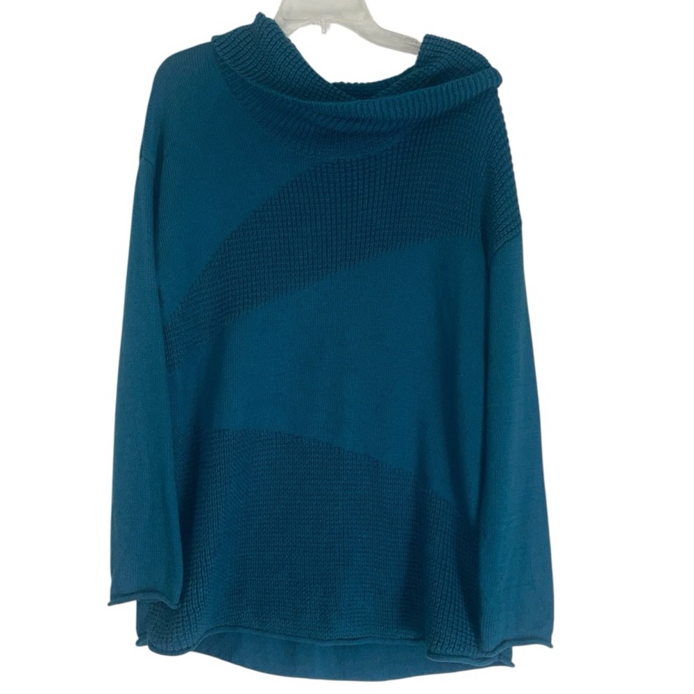 Pure Knits by Neon Buddha, cowl neck, cotton tunic sweater. Size large GUC